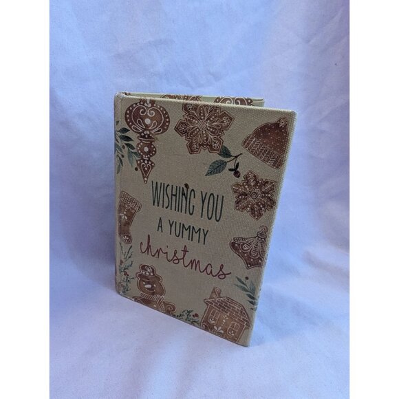 Wishing You A Yummy Christmas Decorative Book-Style Storage Box Festive Holiday - Picture 1 of 2
